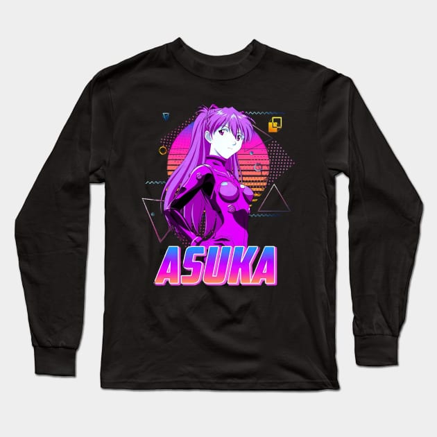 Asuka Langley Soryu Style Retro Art Long Sleeve T-Shirt by abbeheimkatt